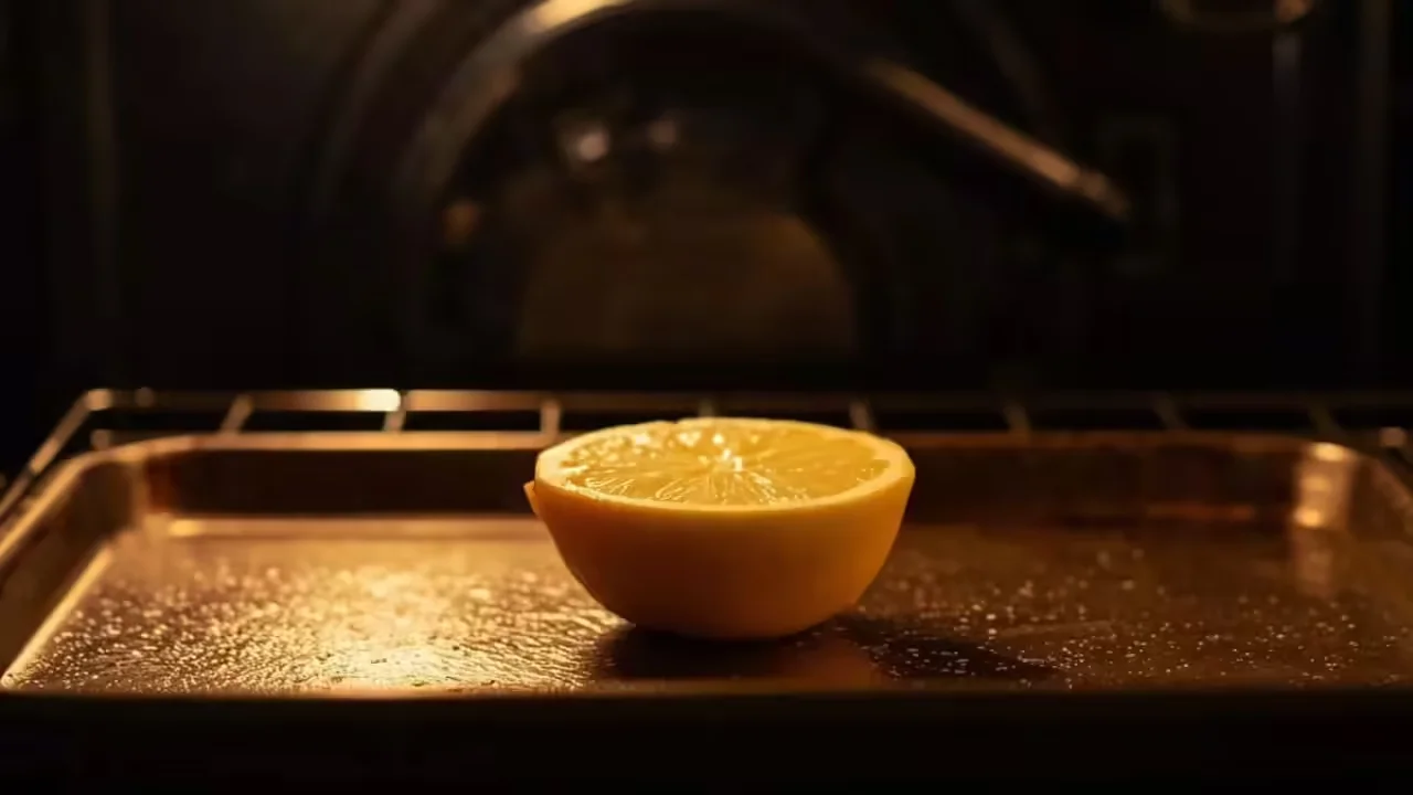 Lemon in Oven Cleaning Trick